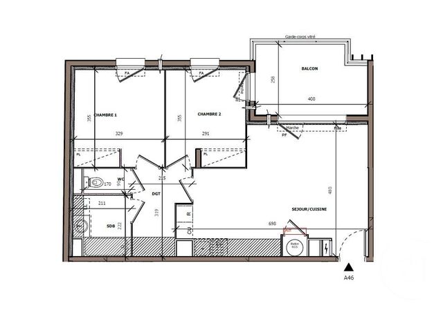 Appartement T3 à vendre - 3 pièces - 61.08 m2 - BEZIERS - 34 - LANGUEDOC-ROUSSILLON - Century 21 Comminges Immobilier