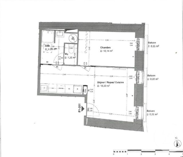 Appartement F2 à louer - 2 pièces - 35.37 m2 - BEZIERS - 34 - LANGUEDOC-ROUSSILLON - Century 21 Comminges Immobilier